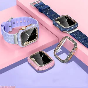 Rhinestone Bumper Case for Apple Watch Series 11 - 42mm/46mm Crystal Diamond Bling Protective Shell, Daily Elegant Matching Sports Wristband Accessory (Strap Only)