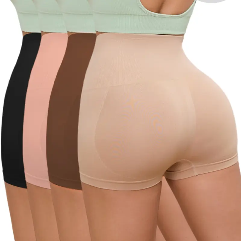 Women's Seamless Smooth High-Waist Shapewear Boxers Underwear, Compression Waist Shaper, Tummy Control Shapers, Butt Lifting, Slimming Waist, Contouring Body, Daily Wear, Compression Shapewear Briefs, 1/2/3/4 Pcs Set