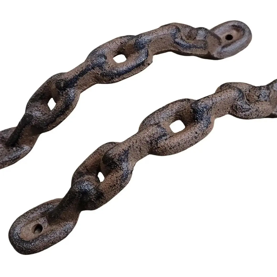 2 Large Cast Iron Antique style CHAIN Barn Handle, Gate Pull, Shed Door Handles