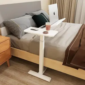 Overbed Bedside Table with Hidden Wheels, Adjustable Medical Tilt Top Hospital Bed Table Over The Bed, Rolling Desk Mobile Standing Desk