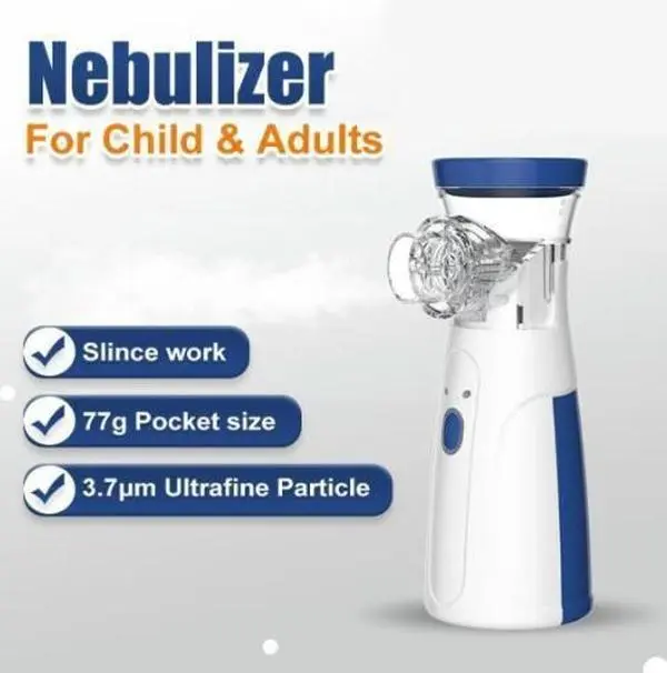 Quick Relief of Respiratory Problems, Ultra-Quiet (White), Portable Handheld Nebulizer - USB Rechargeable Nebulizer for Adults and Children, Ultra-fine 3μm Mist, <30dB Quiet Asthma Relief, Suitable for Home and Travel