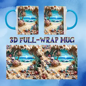 "Seashells & Beaches" 3D Full Wrap Mug