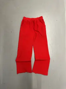 Vague Studio Raw-Edge Wide Leg Sweatpants - Red