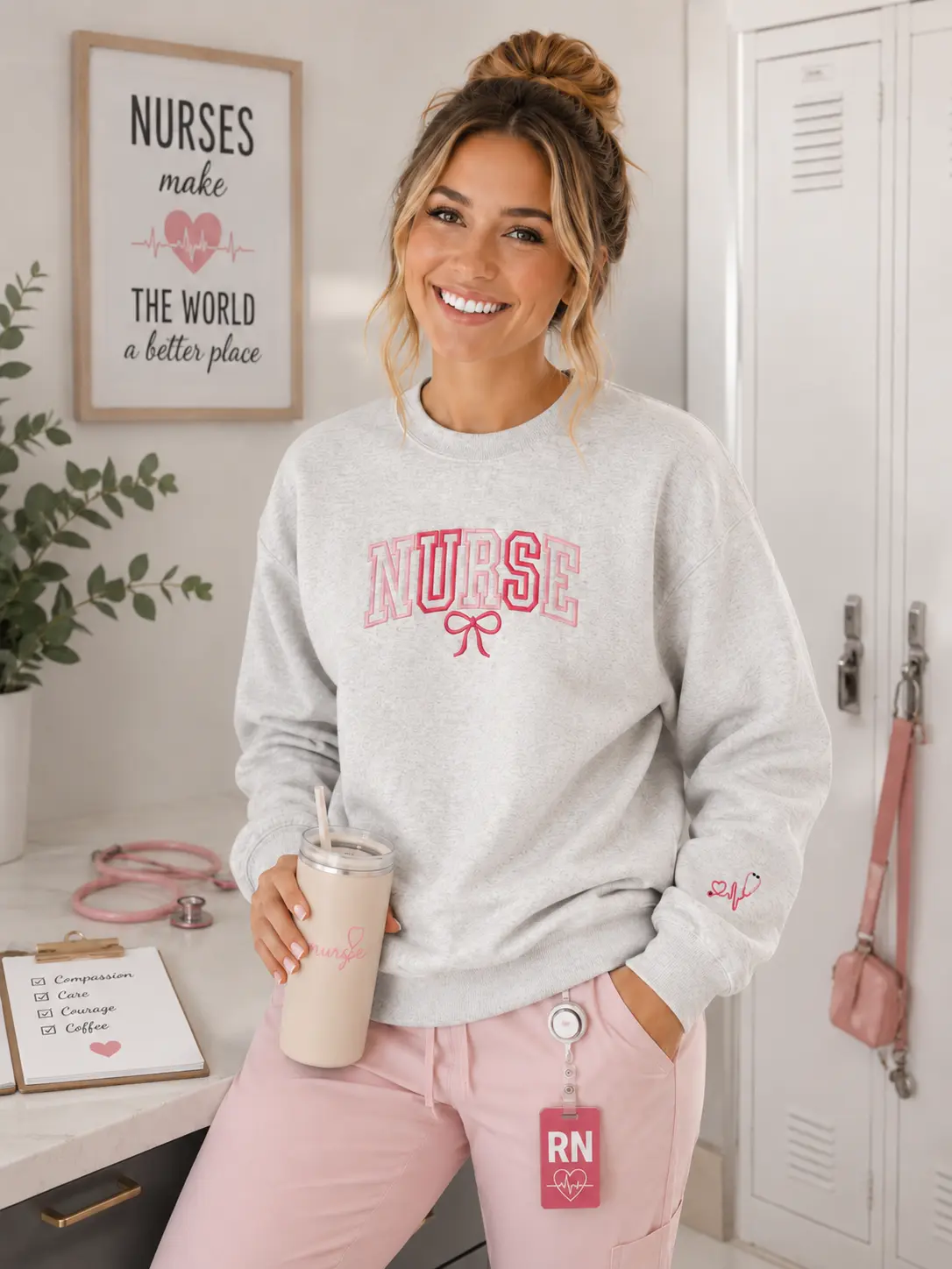 Registered Nurse Embroidered Sweatshirt, RN Crewneck, New Nurse Gift, Nurse Graduation Pullover