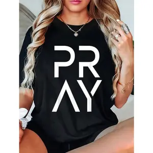 Women's 100% Cotton Short-Sleeve T-Shirt, Comfortable Fabric & Flattering Fit, Faith-Inspired Design for Christian Prayer Warrior Ladies
