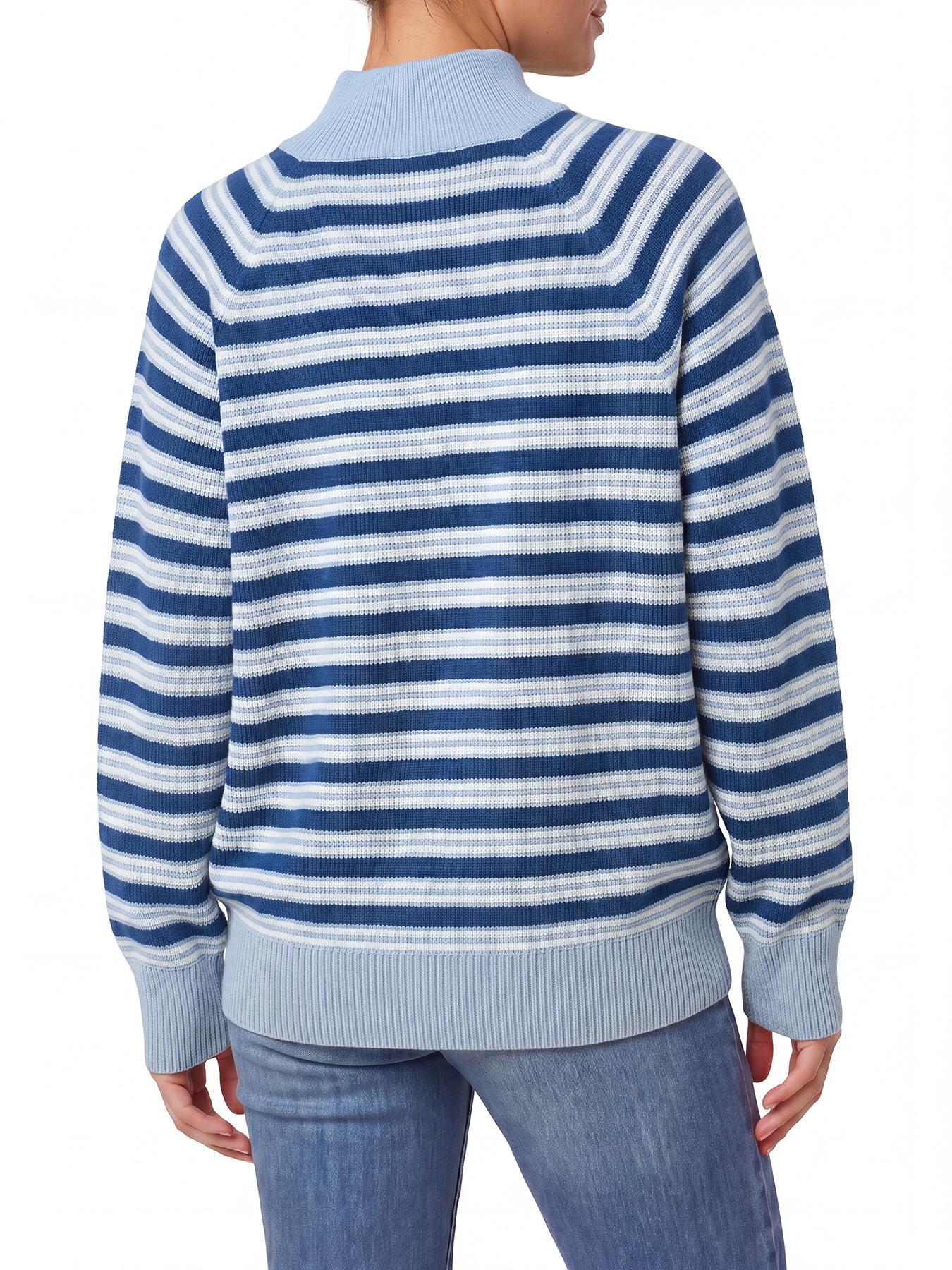 Wodubu Women's Knitwear Sweaters - Half-Zip Striped Ribbed Knit Tops, Long Sleeves, Casual Oversized Fit, Style Options: Mock Neck, V-Neck, 2026 Fall Winter Clothes