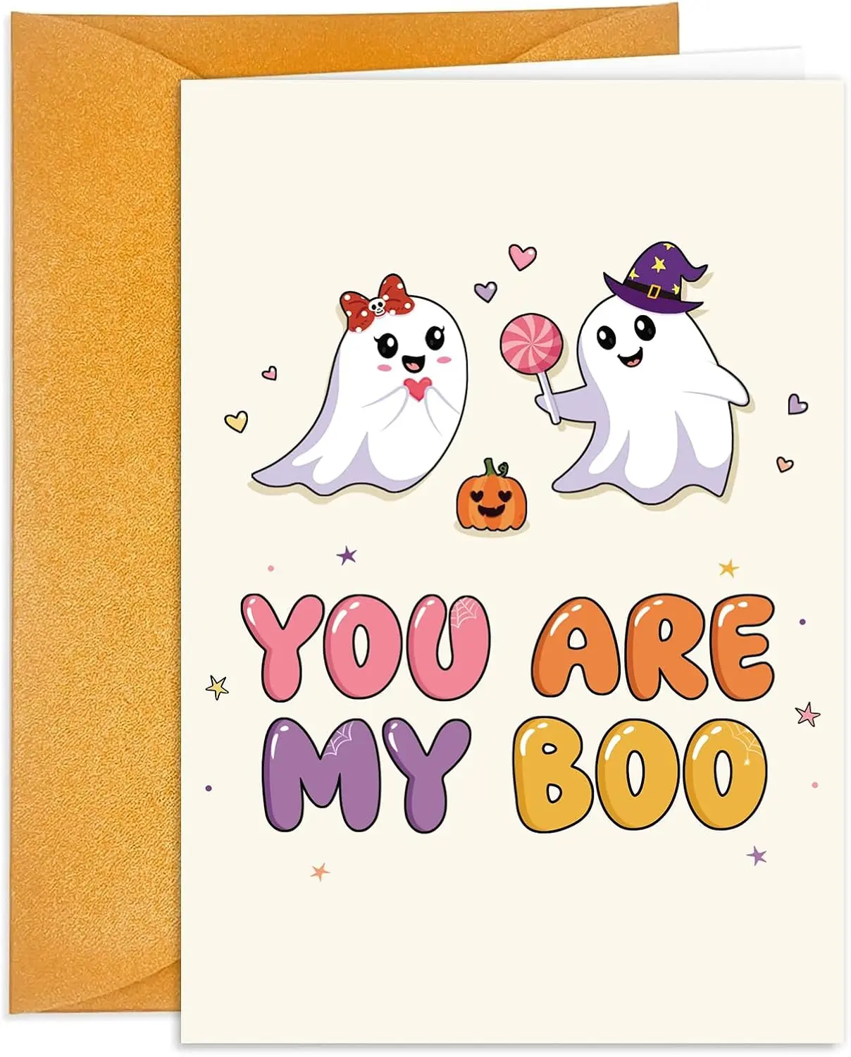 Halloween fall Gift You’re My Boo Funny Ghost Halloween Card for Wife & Husband, Cute Halloween Greeting Card for Her & Him, Romantic Anniversary Card for Boyfriend & Girlfriend, Sweet Halloween Gift