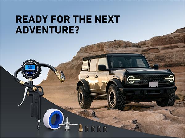 AstroAI Digital Tire Pressure Gauge with Inflator 250 PSI Air Chuck & Compressor Accessories Accuracy Measurement Durable Brass Components Automotive Vehicle Tool