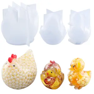 3pcs Animal Resin Molds, Large 3D Chicken & Duck Resin Molds Silicone, Handmade Crafts , Handmade Gifts,Flexible Effortless Demoldable Epoxy Molds for Resin Casting, Soap, Candle, Flowers Preservation, Chicken Decor - LET’S Resin