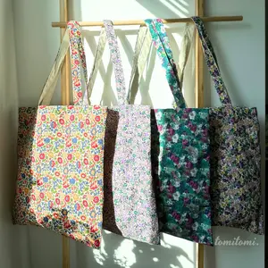 Cute and Versatile Floral Tote Bag | Spring/Summer Accessory for Work School and Every Day in four colors | Lilly & Sunflower | Gift for Her