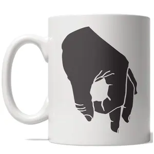 Don't Look Down Hand Mug Funny Meme Coffee Cup - 11oz Funny Coffee Mugs Ceramic Printed Drinkware Cup