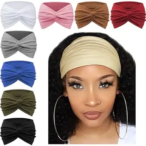 Women's Boho Hair Accessories Set, Non-Slip Elastic Sports Headbands, Quick-Dry Breathable Knot Hair Clips, All Season Fashion, Knotted Headband