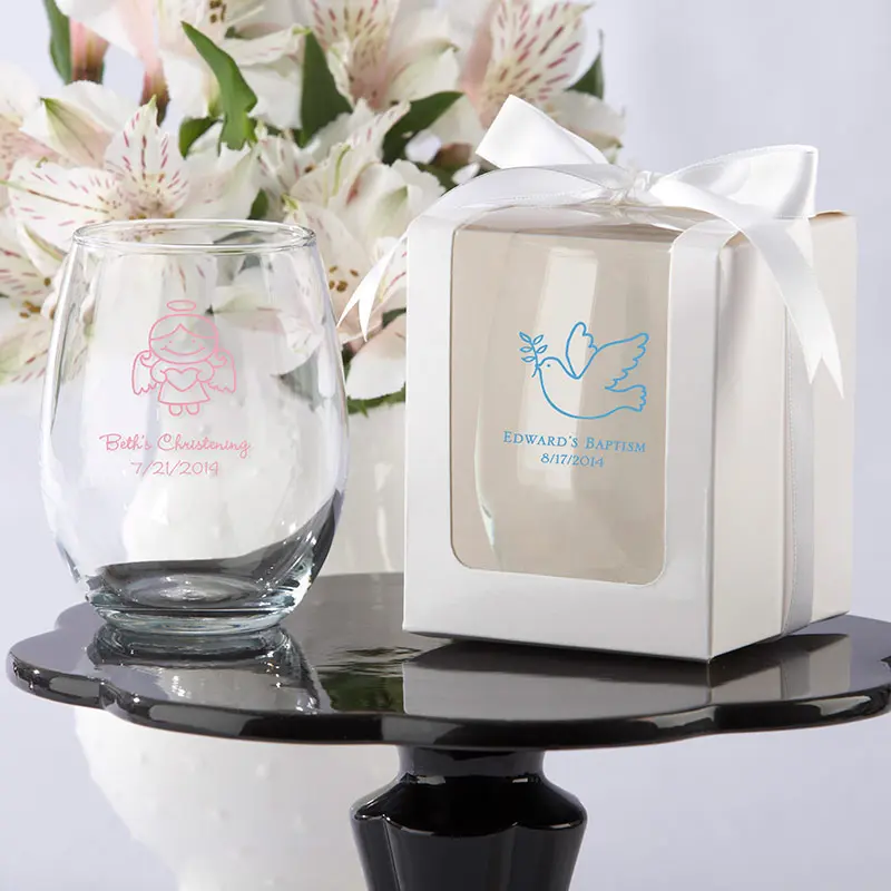Kate Aspen 30009NA-RL 9 oz Personalized Religious Designs Stemless Wine Glass
