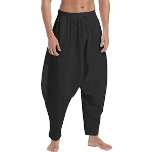 Mens Casual Harem Pants Baggy Elastic Drawstring Waist Aladdin Hippie Pant