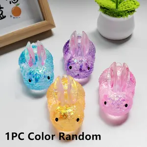 Ultimate Kids Fidget Toy: Color-Changing Sequin Rabbit – Elastic TPR Slow Rebound Stress Ball & Maltose Stretch Animal Squishies | Perfect Birthday Gift for Boys & Girls