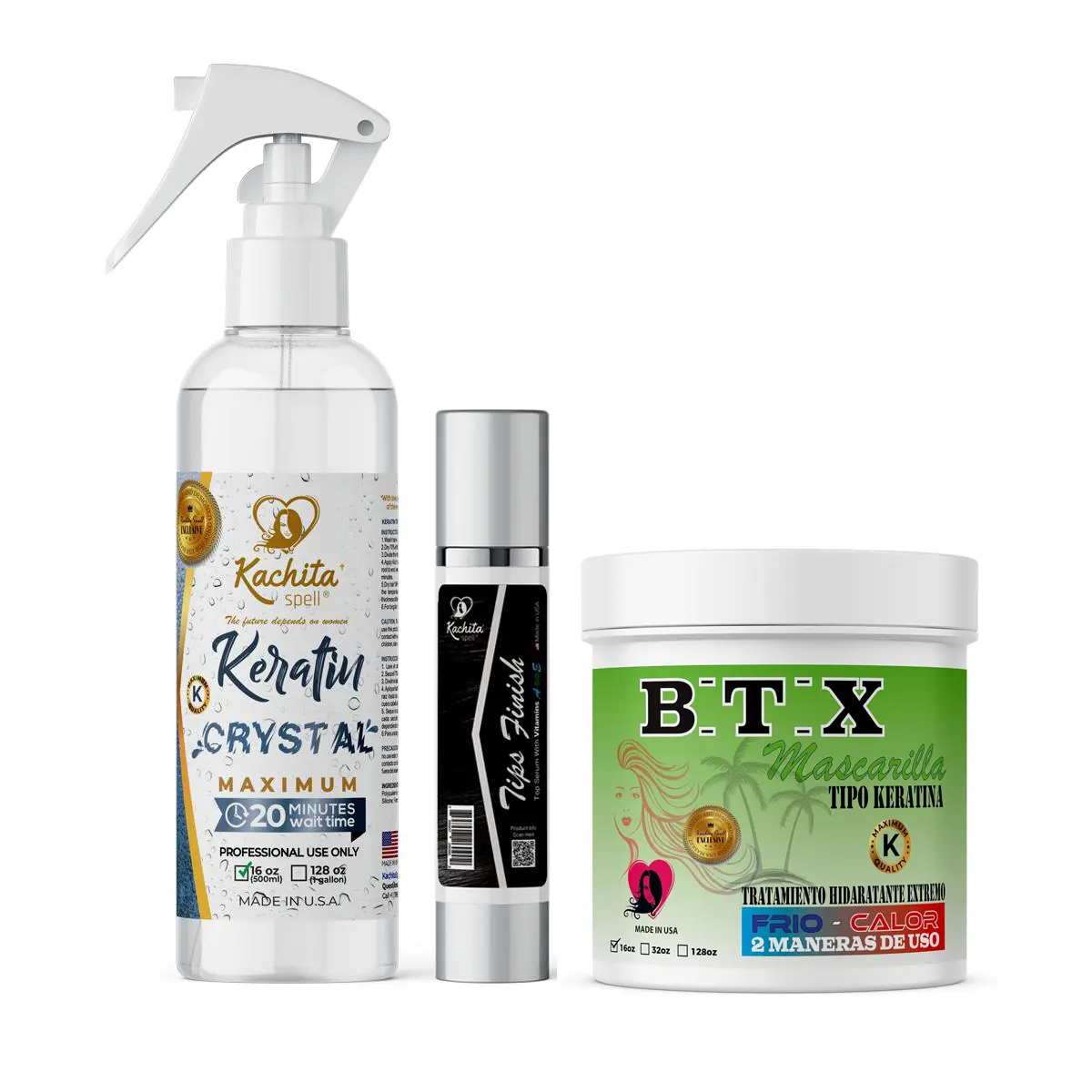 Kachita Spell Keratina Plus Mask Smooth Hair Combo: Conditioner, and Treatments to Extend Your Straightening, Nourish, and Restore Shine Haircare Nourishing Moisturizing Frizz