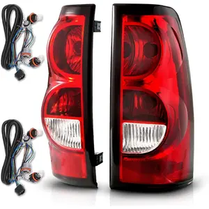 Suitable for 2003-2006 Chevrolet Original Style Ruby Red Replacement Tail Light Rear Brake Light Assembly with Incandescent Bulb and Wiring Harness Vehicle Light Assembly - Passenger Side and Driver Side