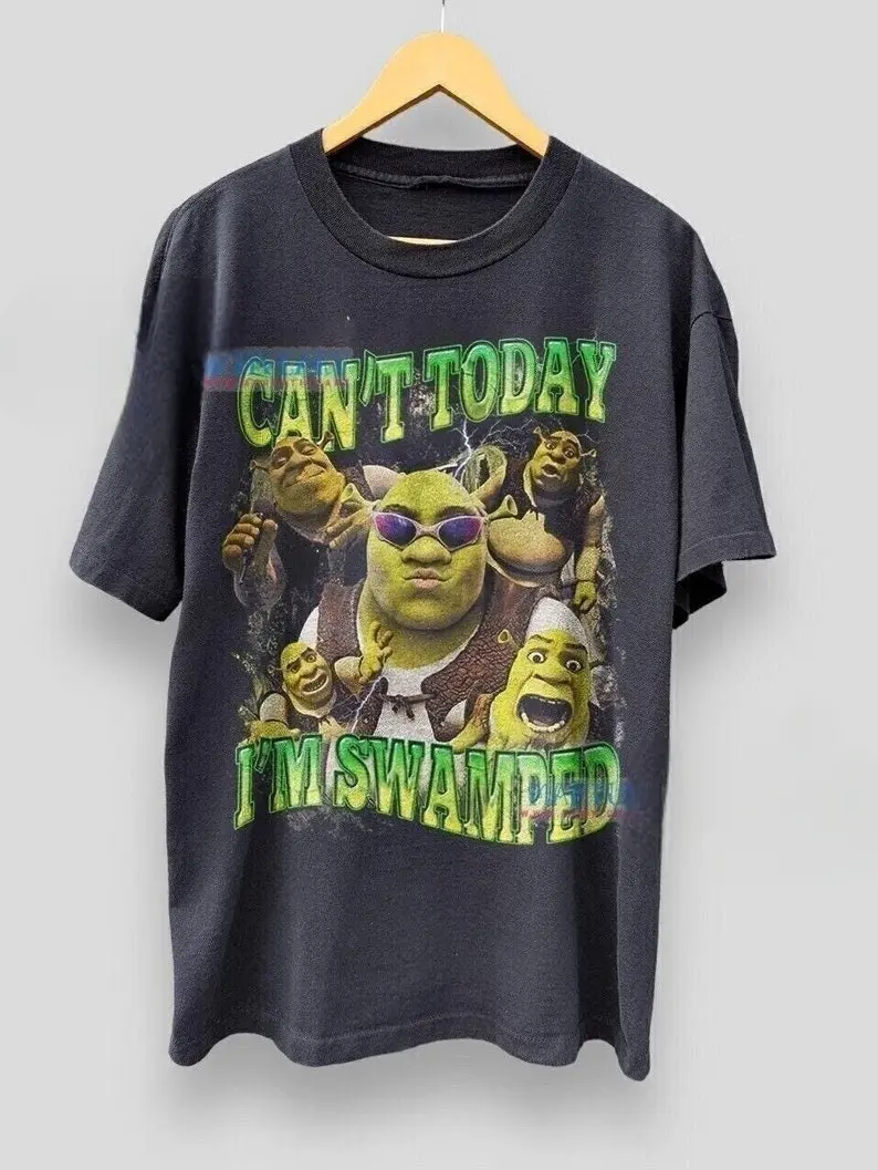 Comfort Colors Shrek Can't Today I'm Swamped T Shirt, Funny Meme Shirt, Sarcastic Shrek Quote Tee, Trendy Swamp Humor Gift Tee