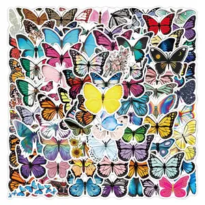50 Pcs Vinyl Sticker of Butterflies Lovers Waterproof Stickers Bomb for Wall, Computer, Laptop, Skateboard, Water Bottle, Mug, Kids Scrapbook Gift for Birthday, Christmas, Thanksgiving (Butterfly)