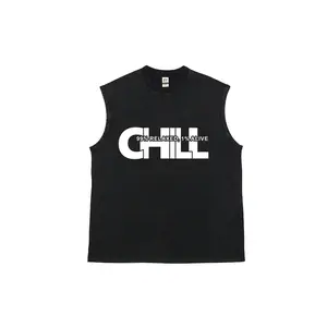 Slogan Tank Top | VIBE 100% MY WAY / CHILL 99% RELAXED | Washed Cotton | Unisex Streetwear Vest | Casual Athletic Wear | S-5XL