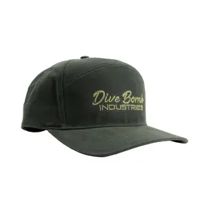 Waxed Hat - Classic Dive Bomb Script Logo Design with Wide Brim, Ideal for Summer Wear, Comfortable Fit, Ideal for Casual and Outdoor Activities