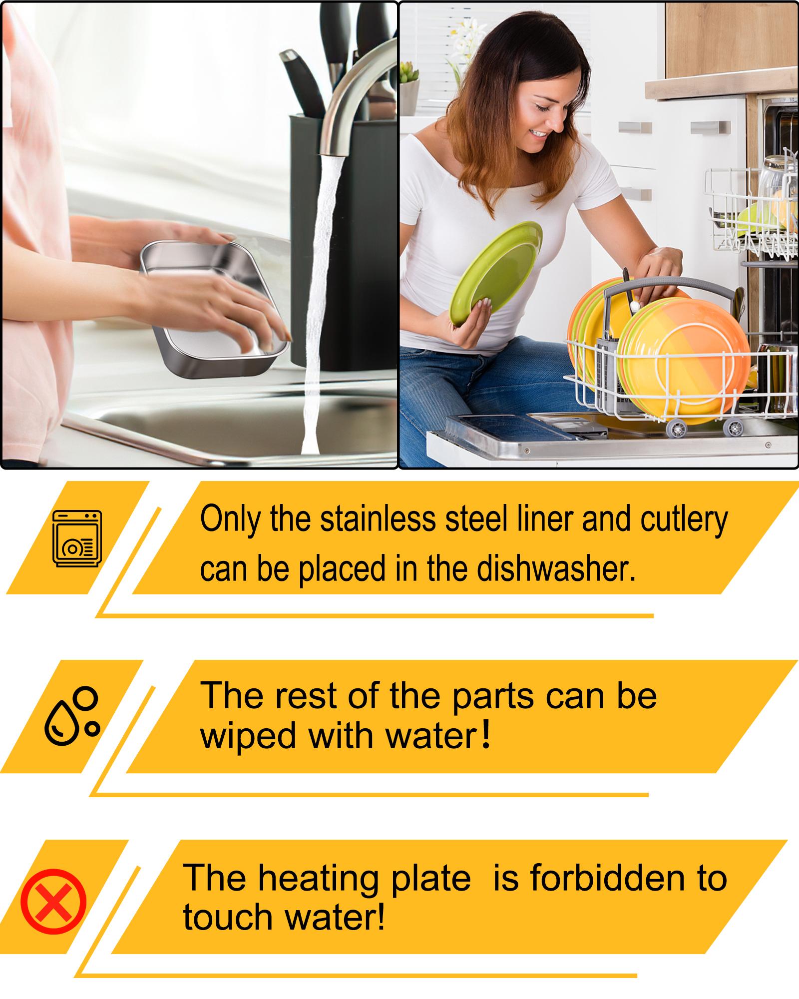 Mother's Day Gifts Nifogo Electric Lunch Box 100W 1.8L Stainless Steel Food Heater Portable with Tableware & Lunch Bag for Car Home Office Travel BPA Free Non Battery Powered