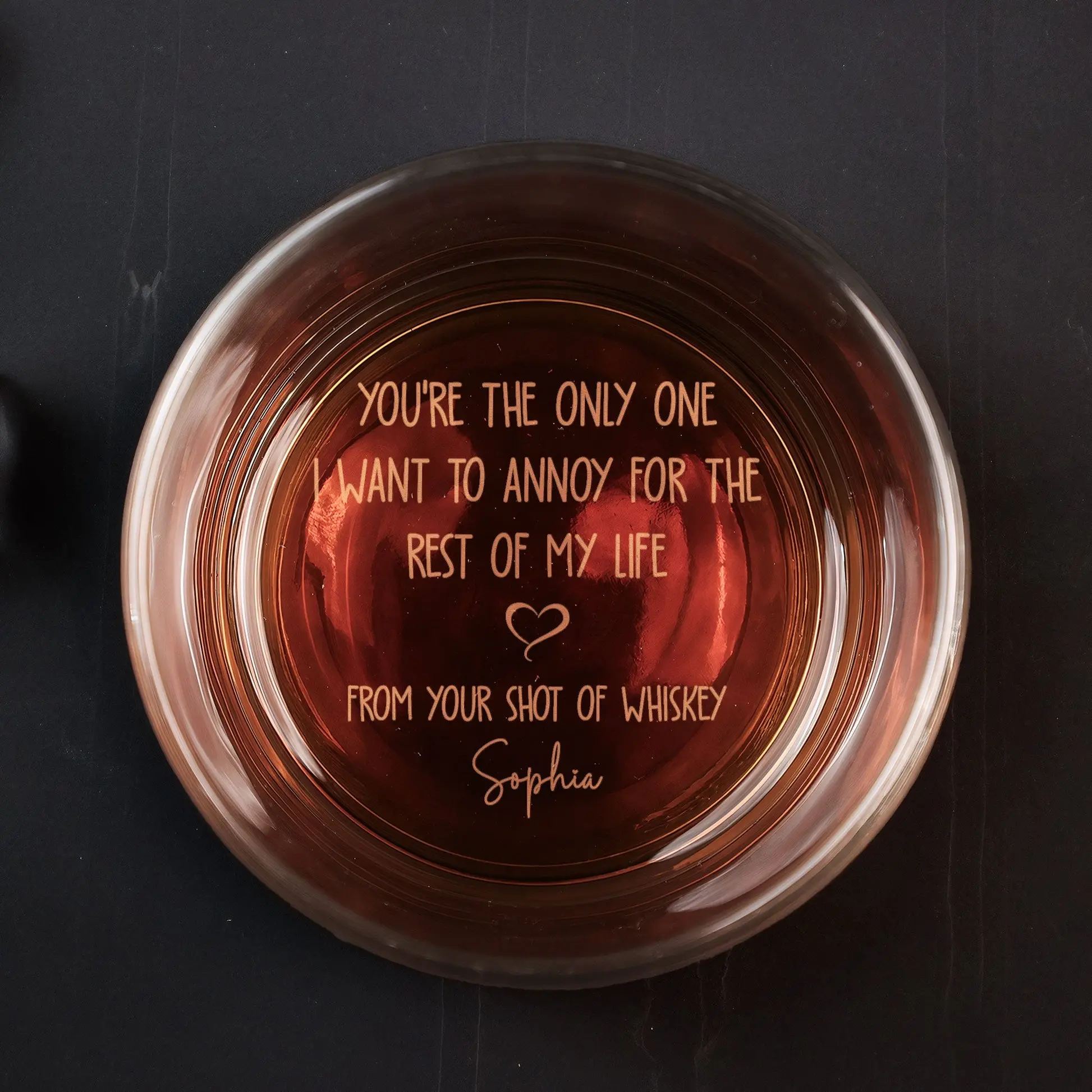 You're The Only One I Want To Annoy - Personalized Engraved Whiskey Glass High quality laser engraved whiskey glasses, Personalize your handwriting Gifts for couples, Home Decor & Gifts, Funny gift for men and women, Drinkware, Halloween