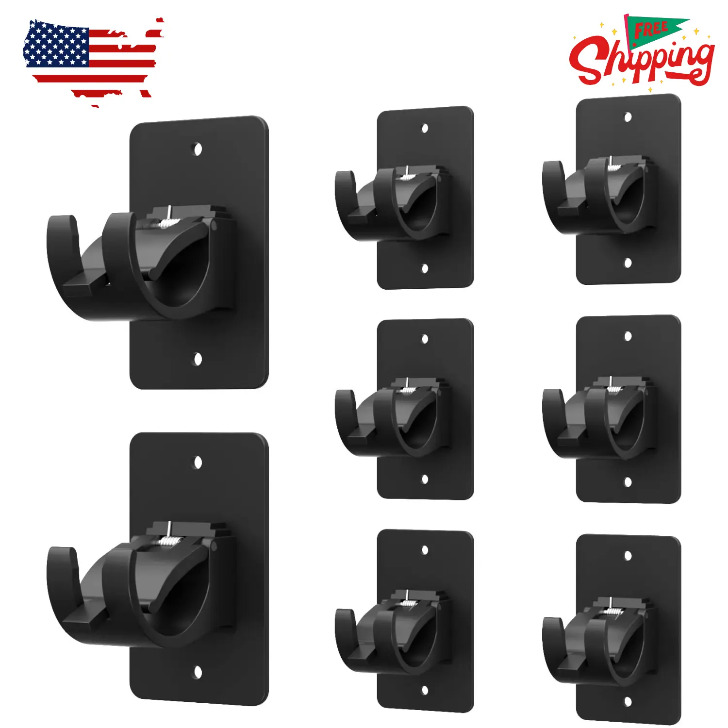 8 Pieces Self Adhesive Curtain Rod Bracket 8 Pieces Self Adhesive Curtain Rod Bracket