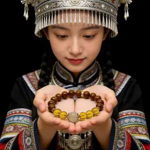 Ancient Miao Craft Shining Gold Bracelet | Boost Wealth Luck & Relieve Stress