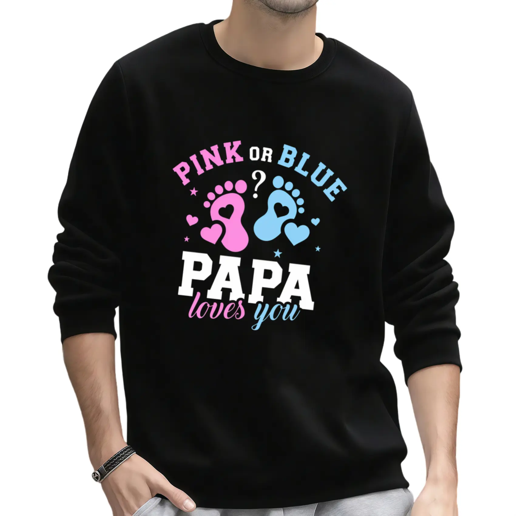 Unisex Long Sleeve Sweatshirt – Stylish Graphic Design, Perfect Gender Reveal Gift for Summer Comfort Classic Fabrics