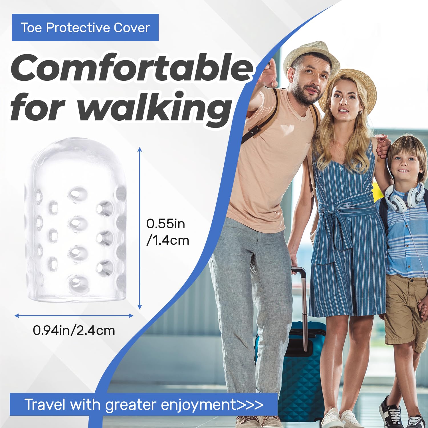 Silicone Toe Protectors 30Pcs, Gel Anti-Friction Toe Protector Breathable Toe Caps Guards for Men Women, Soft Clear Little Toe Covers Silicone Toe Sleeves for Corns, Blisters and Pain Relief