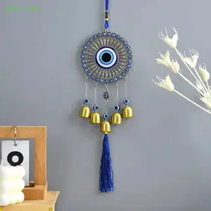 Bohemian Sunflower Wind Chime with Tassels, Turkish-Style Hanging Bell Ornament for Indoor & Outdoor Decor, Rustic Wall & Door Accent, Holiday Gift for Halloween & Christmas