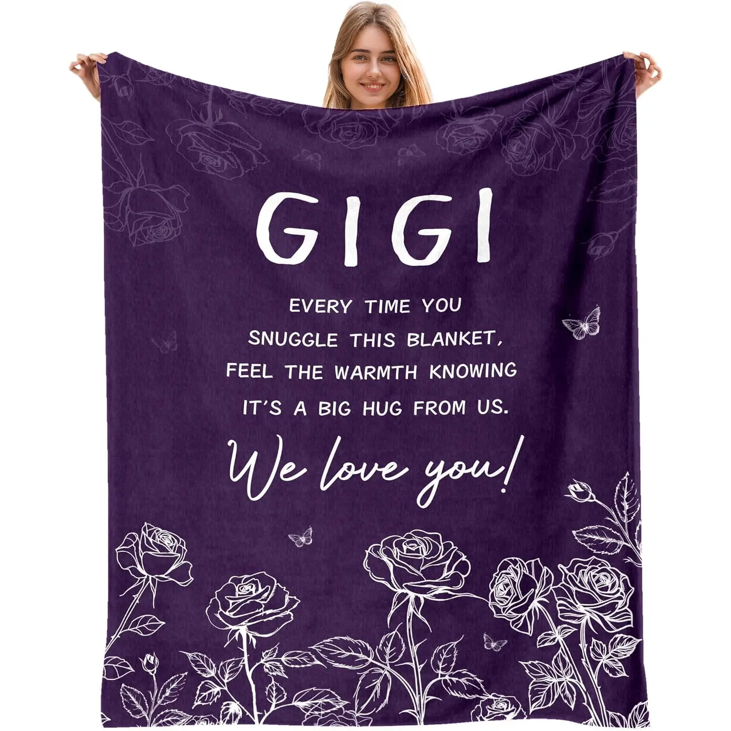 Gigi Gifts for Grandma Blanket 50" x 60", Gigi Gifts for Birthday Christmas Mothers Day, Grandma Birthday Gifts from Grandkids, soft casual warm blanket