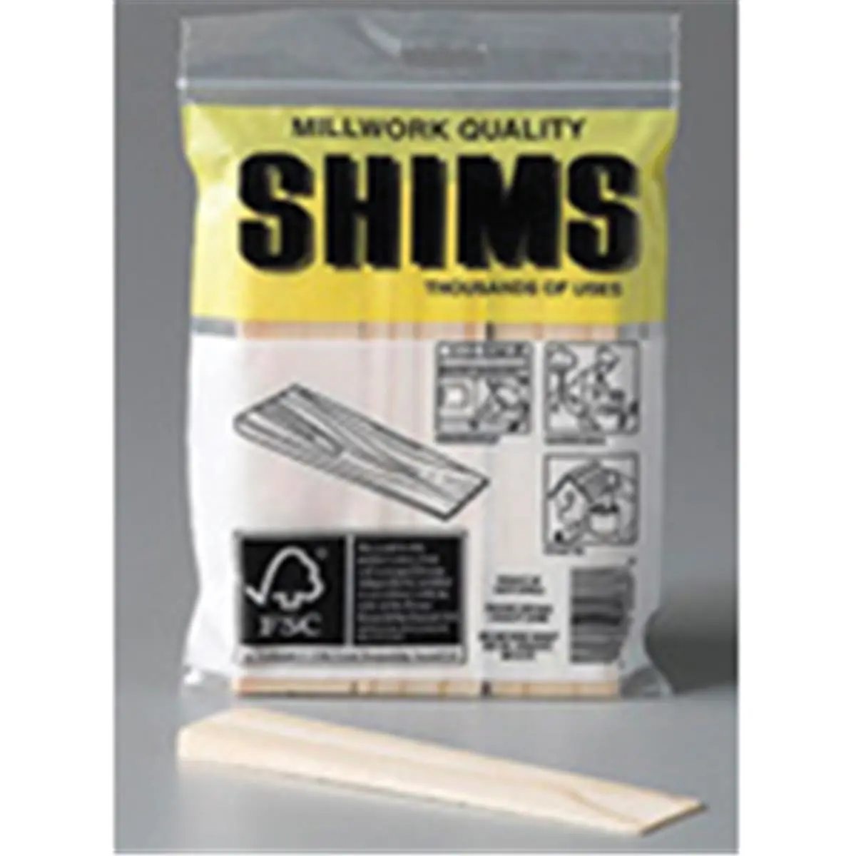 Nelson Pine Wood Shims - 6 In. Tapered Shape Shim Pack, Crafts DIY Leveling Aid (PSH6-9-72-56)
