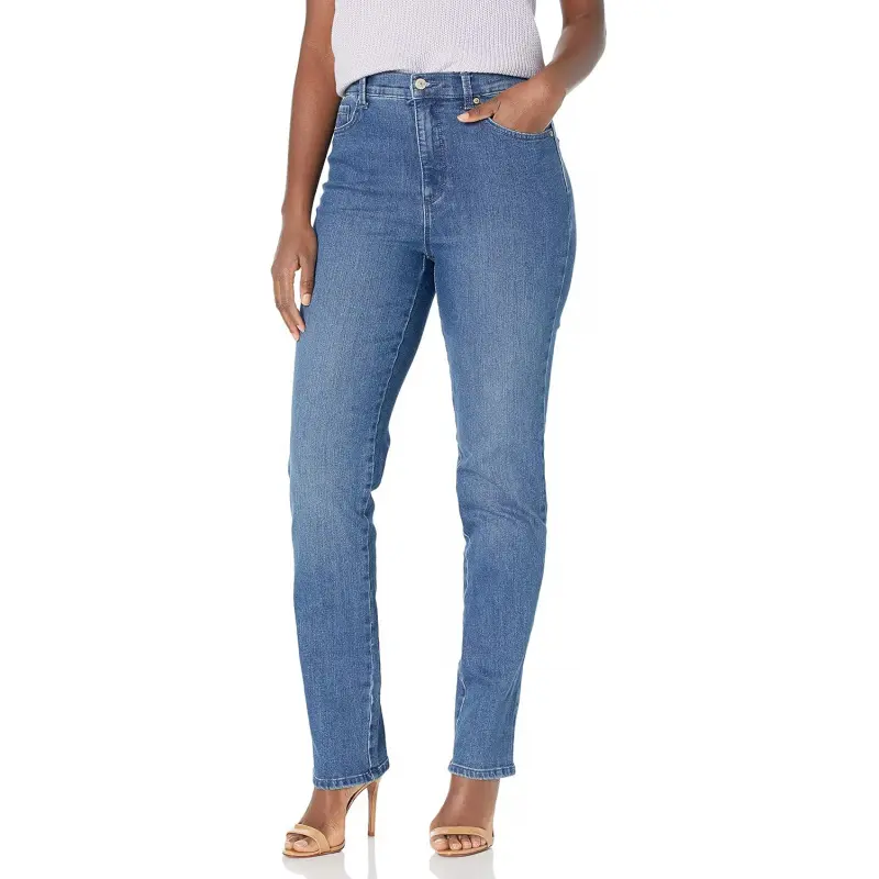 Gloria Vanderbilt Women's Missy Classic Tapered Amanda Jeans, 4P, 29 Inch Inseam, 14W-24W Sizes, 14W To 24W, Contoured Hips, Denim, 4P To 16P, Eliminates Muffin Tops