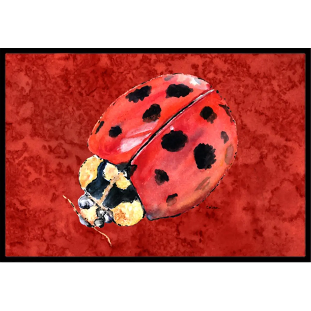 212 MAIN Carolines Treasures Lady Bug Deep Red Indoor-Outdoor Doormat, 18x27 in., Indoor-Outdoor Use