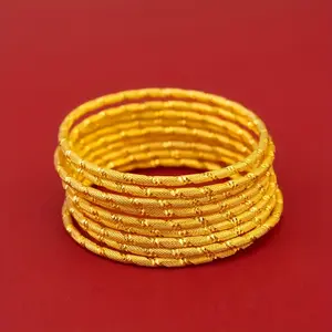 SWElegant 24K Gold-Plated Brass Bangle - Vintage Luxury Style, Perfect for Weddings & Parties, All-Season Fashion Accessory, Fine, Bracelet, Jewelry