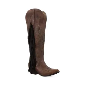 Bota vaquera para dama de piel modelo Slay orix chocolate