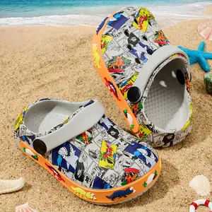 Toddler Boys Girls Cartoon Dinosaur Clogs Kids Lightweight Beach Sandals Non - Slip Breathable Slippers for Baby Girls Boys