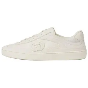 GUCCI Men's Interlocking G75 Low-Top Lace-Up Sneakers in White Trending Shoes, House White Official Shoes to Get / Maison Mihara Verifiable, with credentials and supporting global authentication