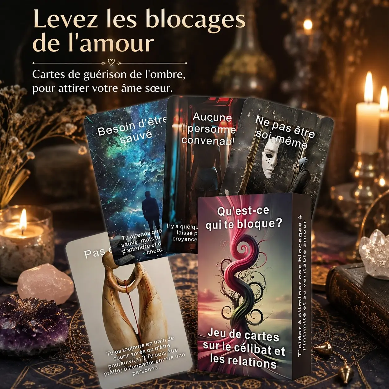 80 Love Obstacle Healing Oracle Cards, Tarot Deck, Divination Tool, Intimacy Shadow Work, Soul Mate Attraction, Spiritual Gift