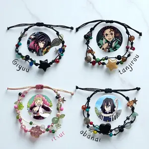 [NEW] Handmade Wax Cord Anime-Inspired Bracelet – Friendship & Couple Matching Jewelry