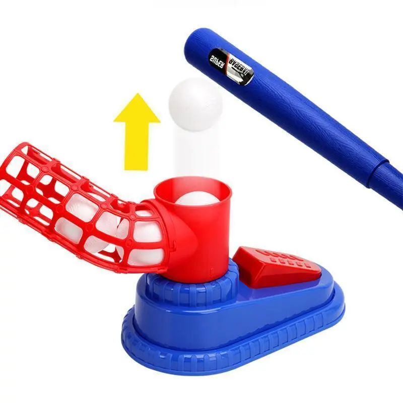 Adjustable Automatic Baseball Pitching Machine Set, Backyard Outdoor Sports Toy for Kids Boys, Birthday Gift (Baseball Ball Included)