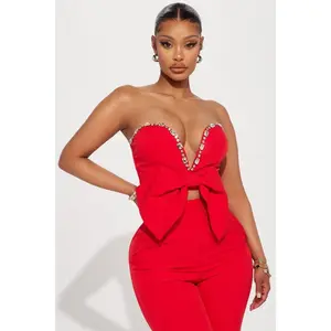 Ruby Pant Set - Red 2