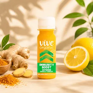 Vive Organic Ginger Wellness Shot 2 fl oz, Immunity Booster with Organic Juice