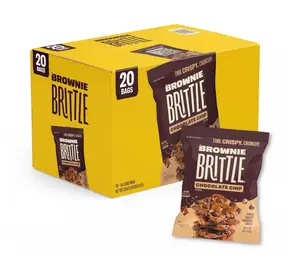 Brownie Brittle – Original Chocolate Chip Thin and Crispy Sweet Snacks (Pack of 20, 1 oz), Rich Gourmet Brownie Bites Dessert