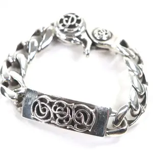 Pre-owned Chrome Hearts Sterling Silver 925 (Ag925) Small Leather Goods Silver 925 Bracelet
