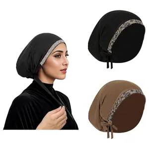 2PCS Muslim Inner Hijab Caps for Women & Girls – Stretchy Breathable Full Coverage Undercap Tube Bonnet