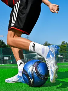 Breathable Football Shoes Soccer Cleats Football Boots Fg/ag Long Nails Artificial Grass, Anti-Slip Wear-Resistant Sports Shoes for Training and Competition