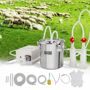 VEVOR Goat Milking Machine, 6 L 304 Stainless Steel Bucket, Electric Automatic Pulsation Vacuum Milker, Portable Milker with Food - grade Silicone Cups and Tubes, Adjustable Suction for Cows and SheepVEVOR Super Brand Day